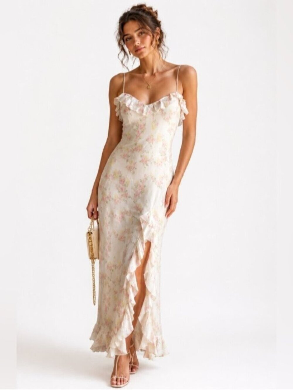 NWT LoveShackFancy Selliot Floral Ruffle Maxi Dress